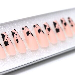 Press On Nails Long Coffin Shape "Mooove It Or Lose It"